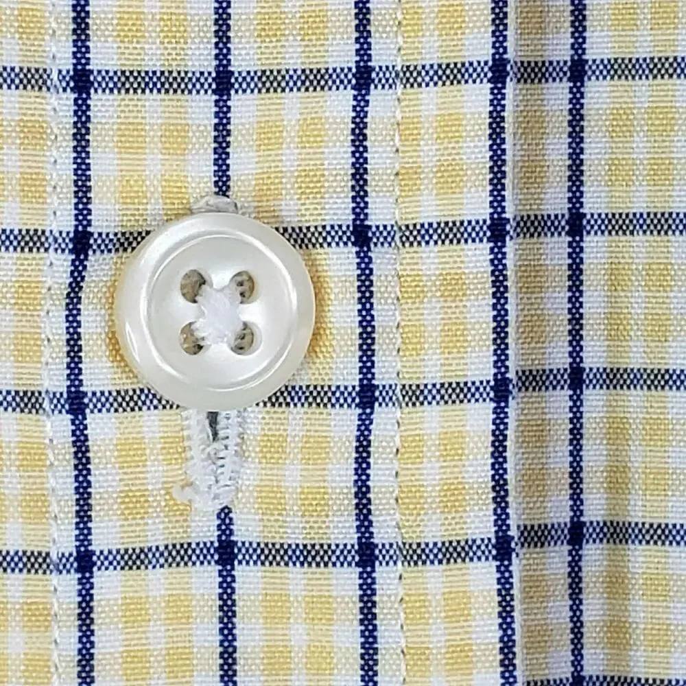 Polo Ralph Lauren Shirt Mens Size XL Yellow Plaid Vintage Blake SS Button Down